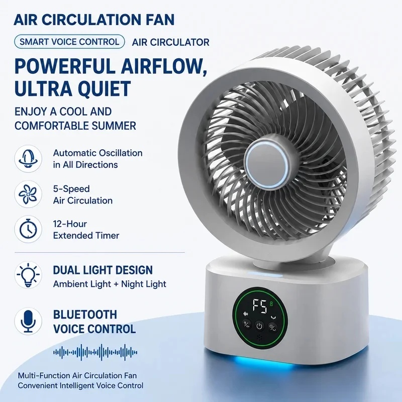 Smart Home Ventilation - مروحة حائط محمولة مع جهاز تحكم