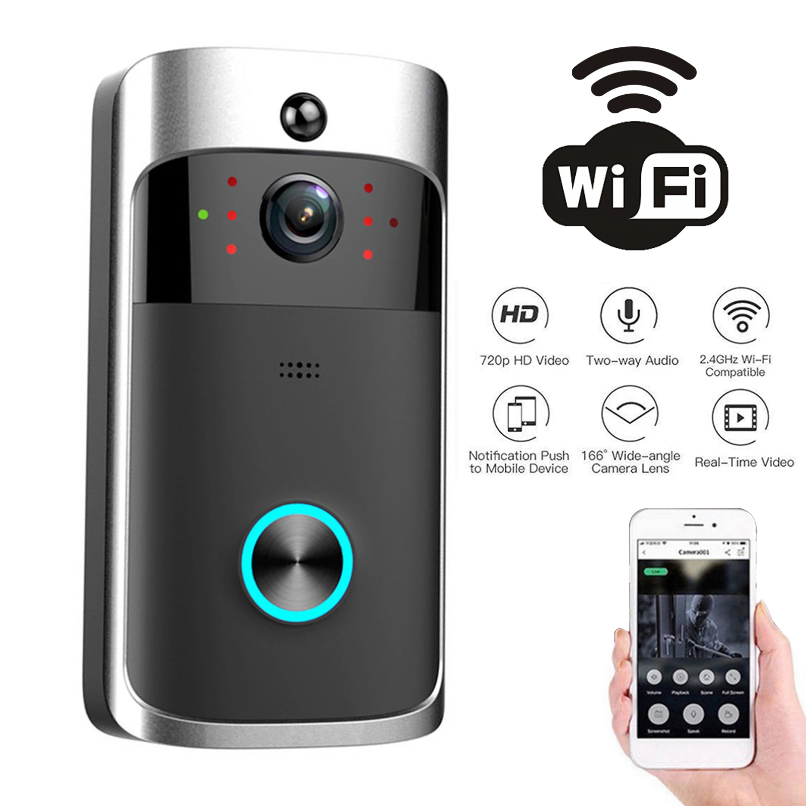 Smart Home Video Doorbell Enhanced Security With Smart Doorbell - 2026 جديد V5 جرس باب يتضمن