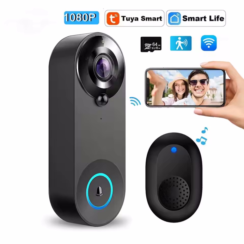 Smart Home Video Doorbell Enhanced Security With Smart Doorbell - Tuya 1080P اللاسلكية جرس باب واي