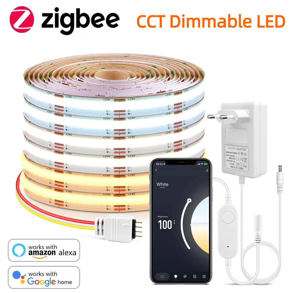 Smart Home Hub Apple - Zigbee 3.0 CCT 2700K-6500K عكس الضوء