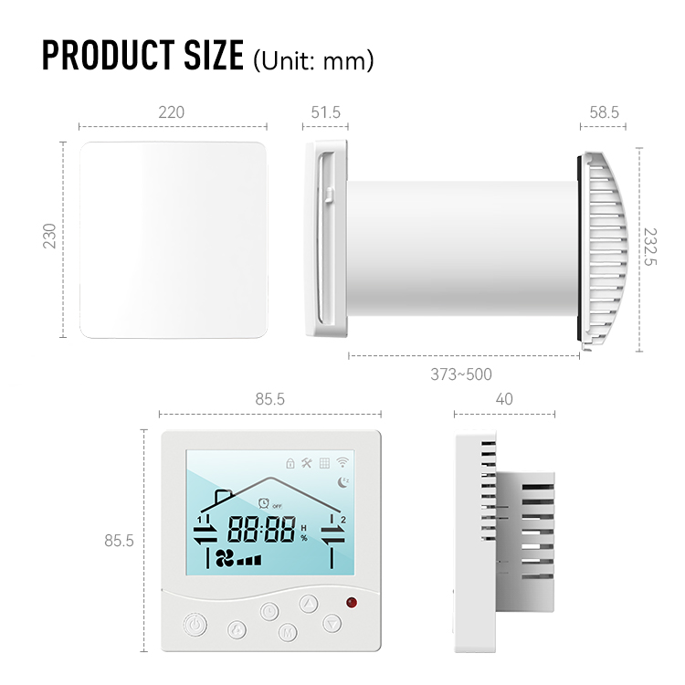 Smart Home Ventilation - نظام تهوية مع استعادة الحرارة بشاشة