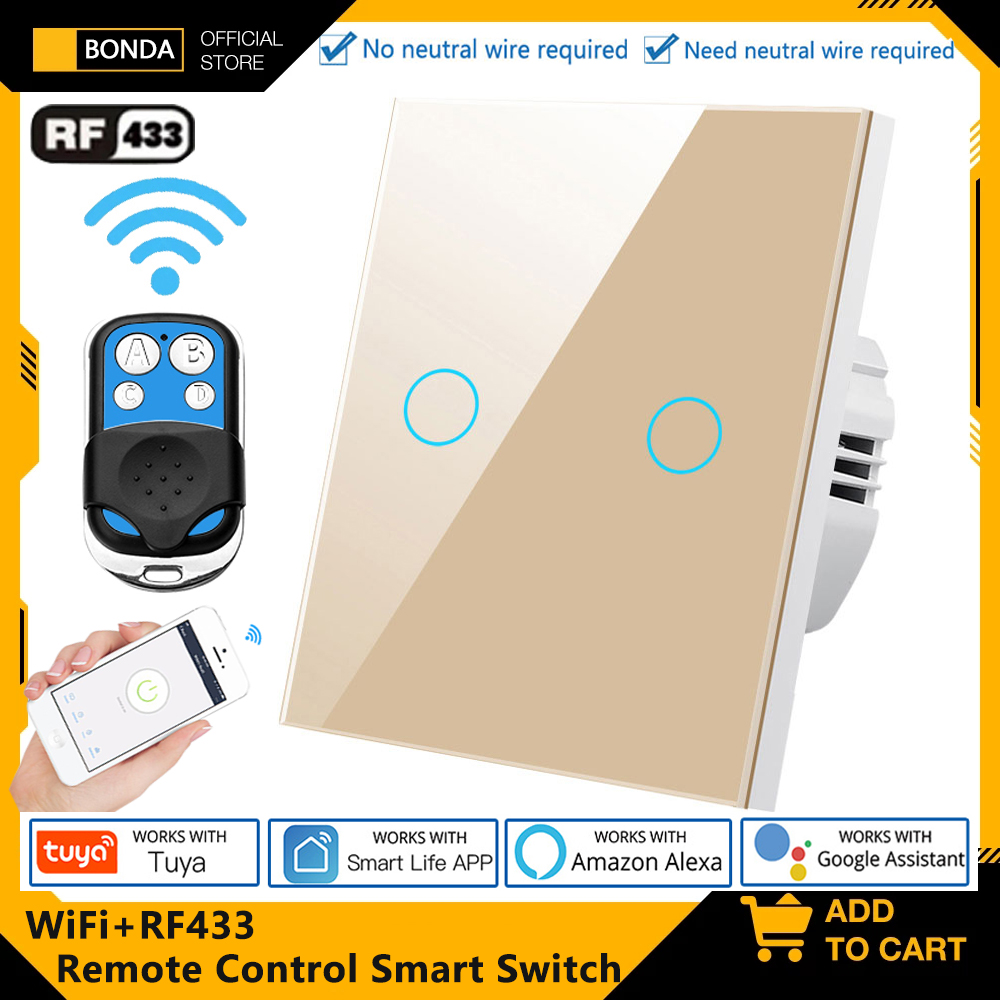 Smart Home Google Assistant - Tuya EU WiFi + RF433 مفتاح