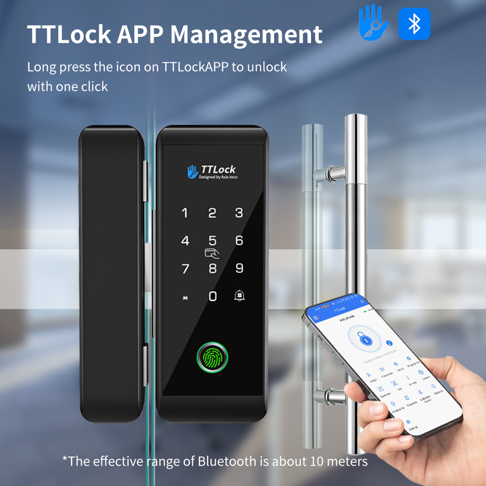 Smart Home Door Lock - TTLOCK قفل زجاجي ذكي التعرف على