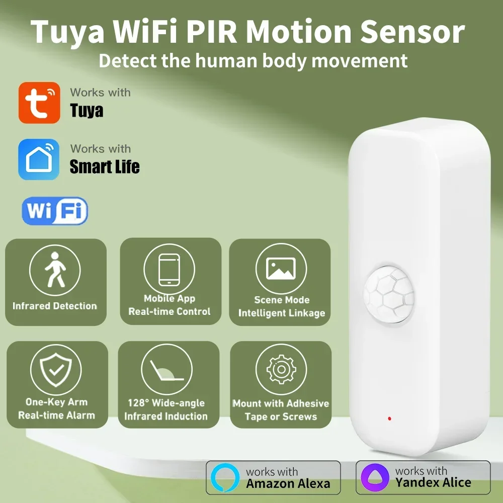 Smart Home Google Assistant - Tuya WiFi محس حركة PIR الذكية