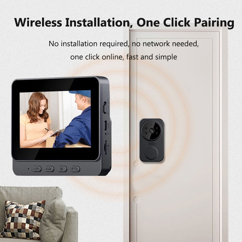 4.3 بوصة واي فاي جرس باب يتضمن - مراجعة Smart Home Video Doorbell Enhanced Security With Smart Doorbell وسعره