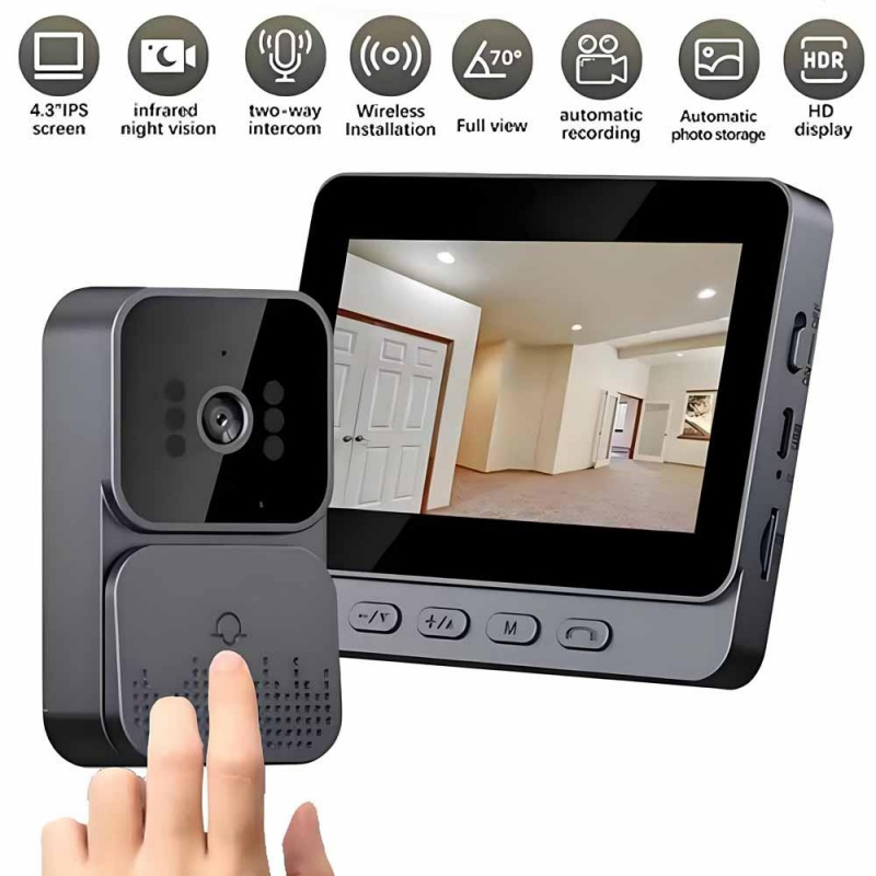 جرس باب ذكي لاسلكي بتقنية واي  - مراجعة Smart Home Video Doorbell Enhanced Security With Smart Doorbell وسعره