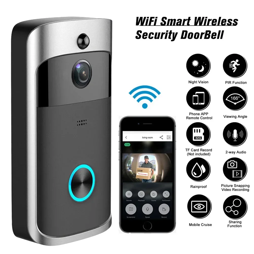 جرس باب ذكي لاسلكي عالي الدقة  - مراجعة Smart Home Video Doorbell Enhanced Security With Smart Doorbell وسعره