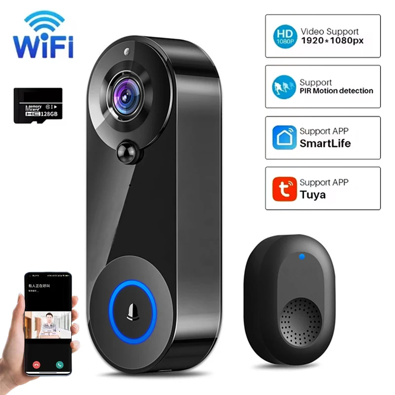 Tuya جرس باب يتضمن شاشة عرض في - مراجعة Smart Home Video Doorbell Enhanced Security With Smart Doorbell وسعره